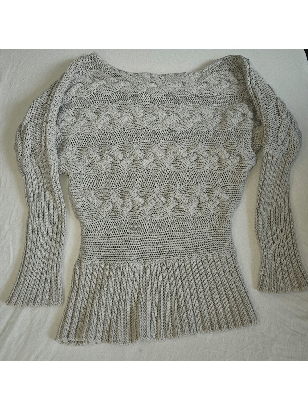 Boston Proper cableknit sweater, size Med 100% cotton